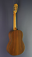 Andreas Flick, classical guitar made of cedar and walnut on pine wood, construction based od Daniel Friederich, scale 65 cm, year 2019, back view