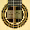 rosette and label of Dominik Wurth classical guitar spruce, rosewood, year 2013